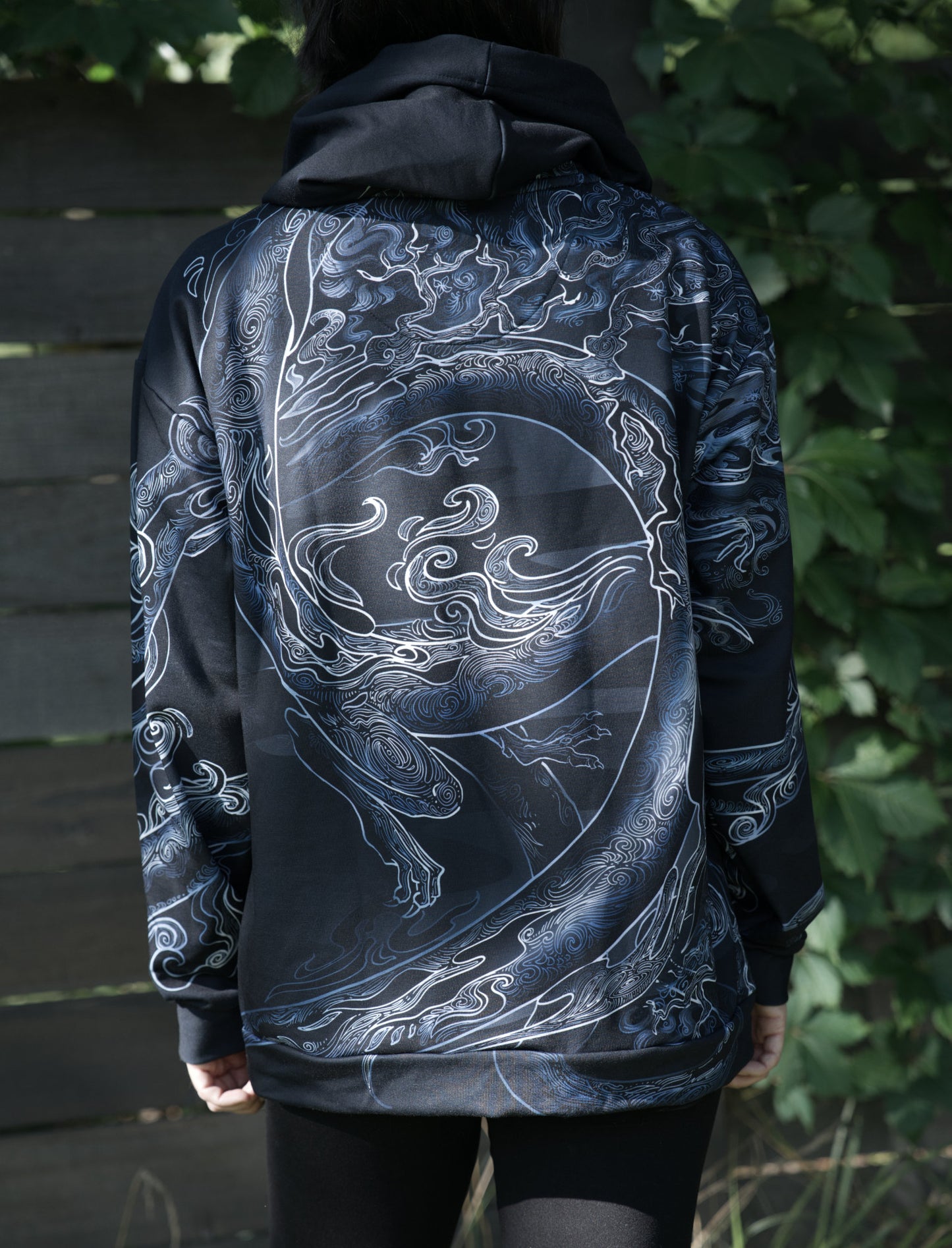 Chinese Silver Dragon Pullover Hoodie
