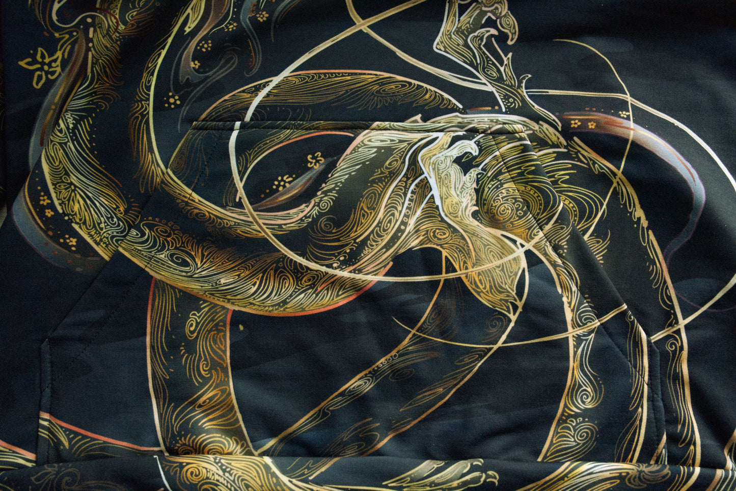 Chinese Gold Dragon Pullover Hoodie