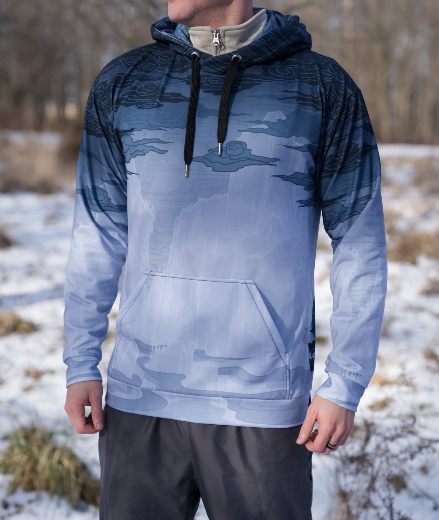 Dark Winter Wolf - Unisex Pullover Hoodie