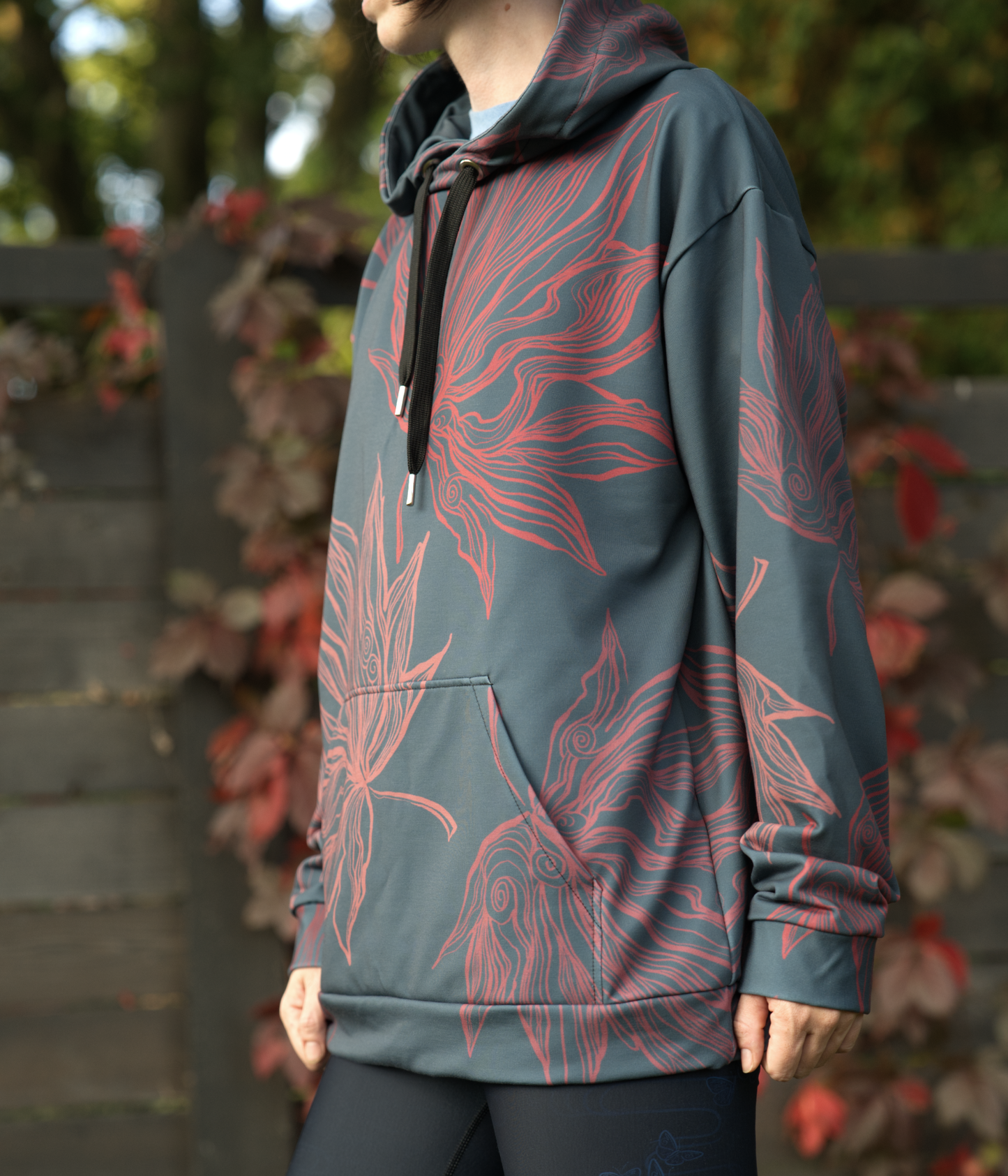 Chinese Fall Leaves Large GREEN - Unisex Pullover Hoodie