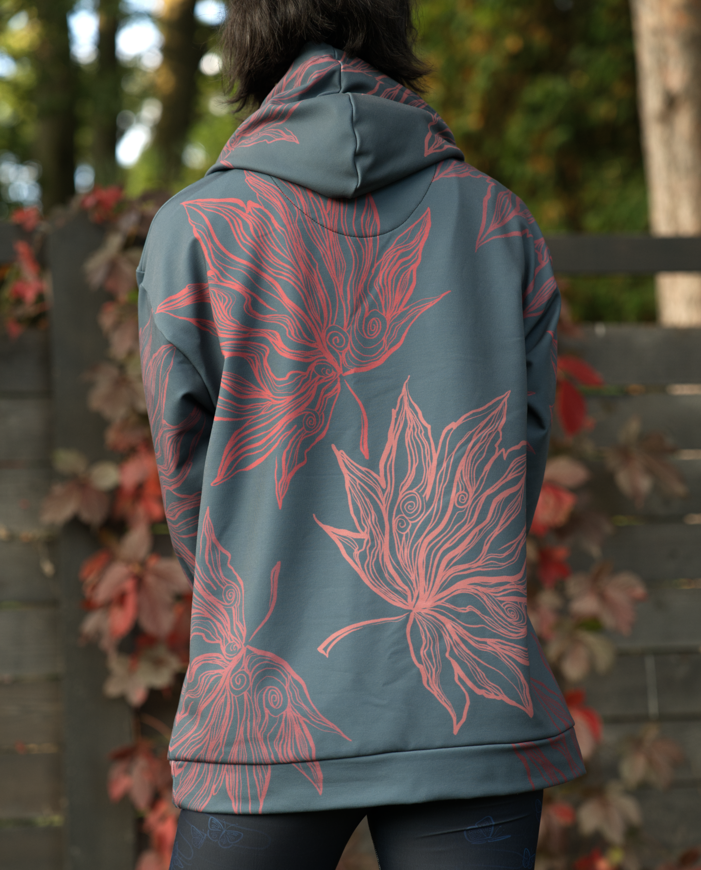 Chinese Fall Leaves Large GREEN - Unisex Pullover Hoodie
