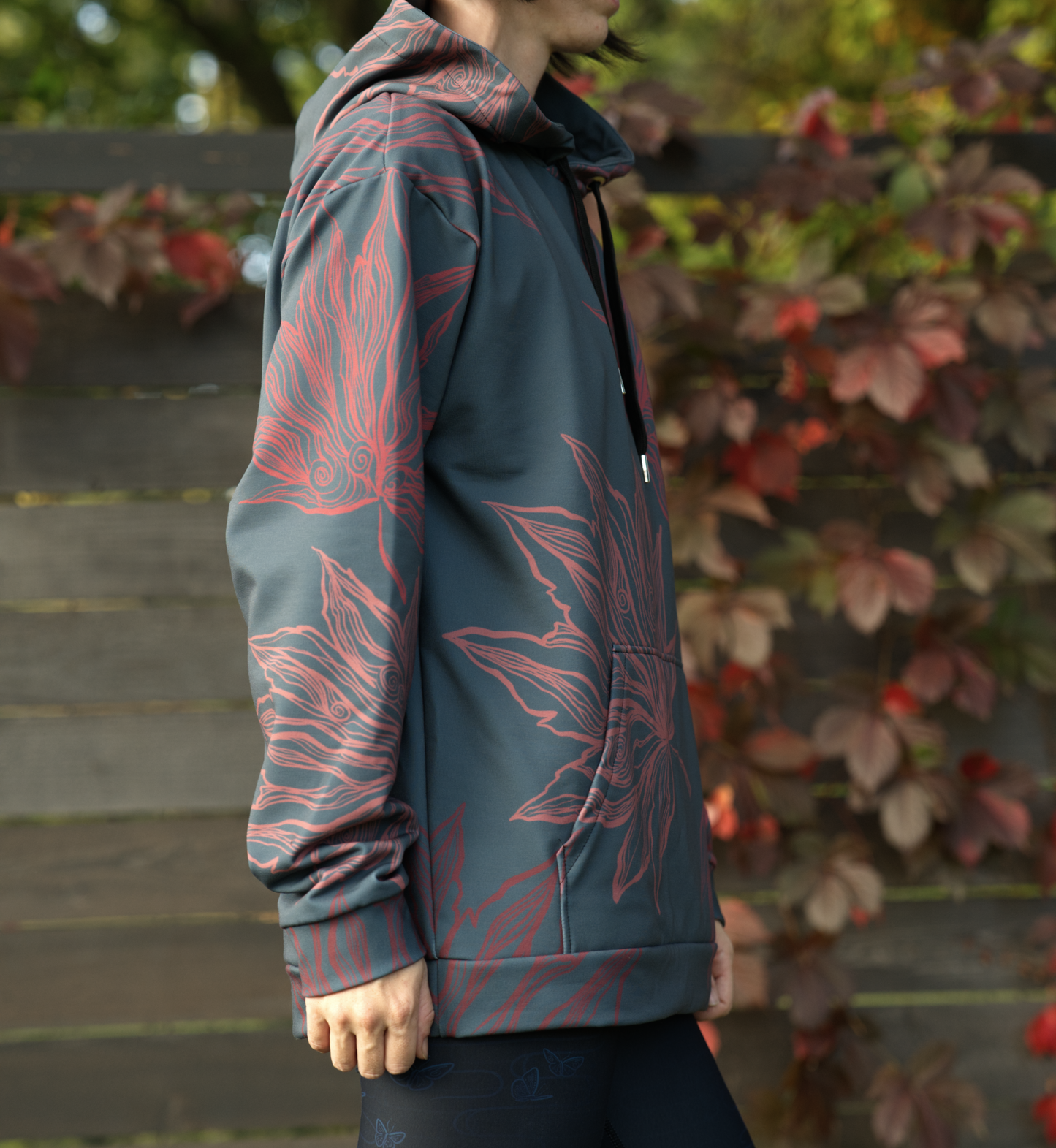 Chinese Fall Leaves Large GREEN - Unisex Pullover Hoodie