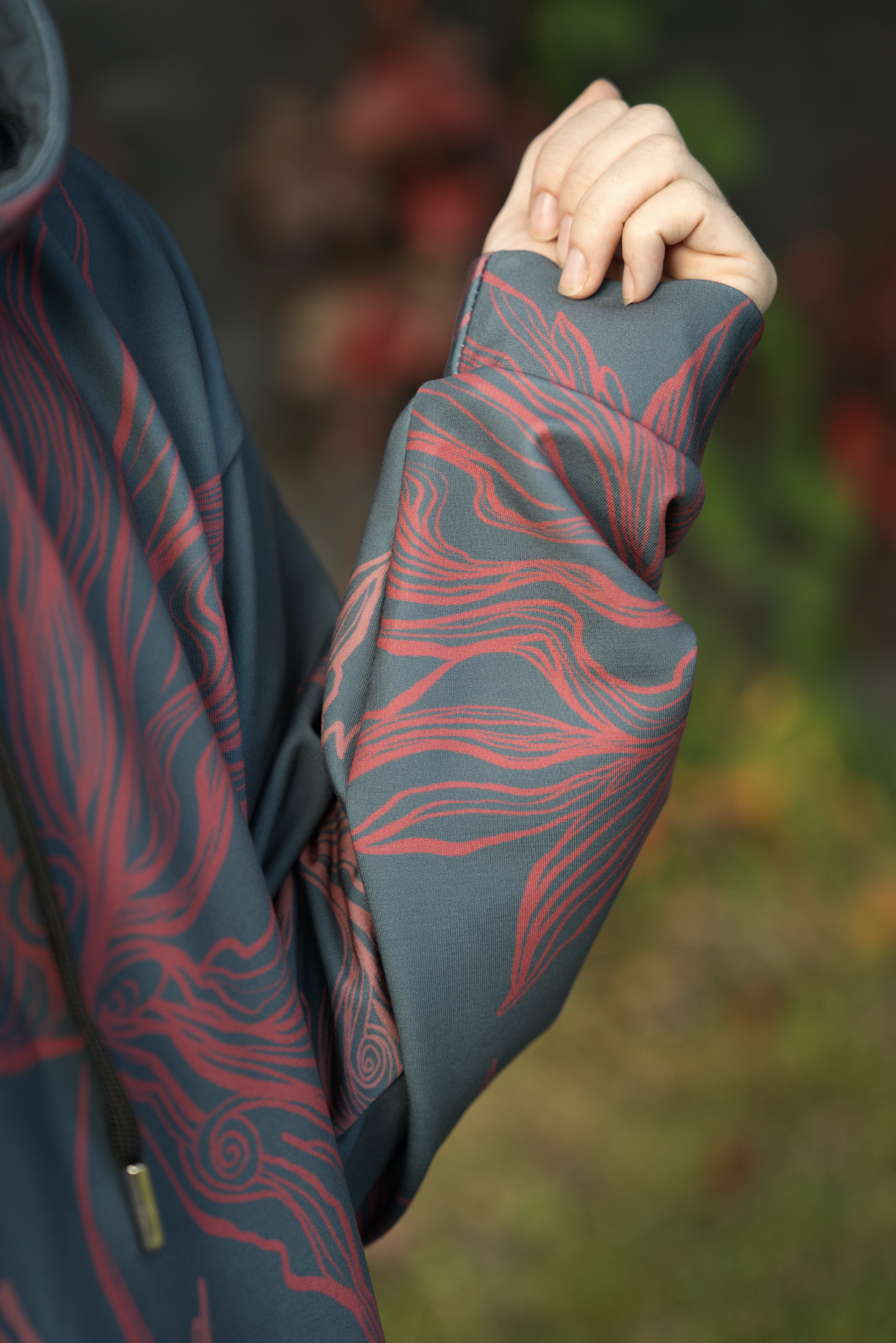Chinese Fall Leaves Large GREEN - Unisex Pullover Hoodie