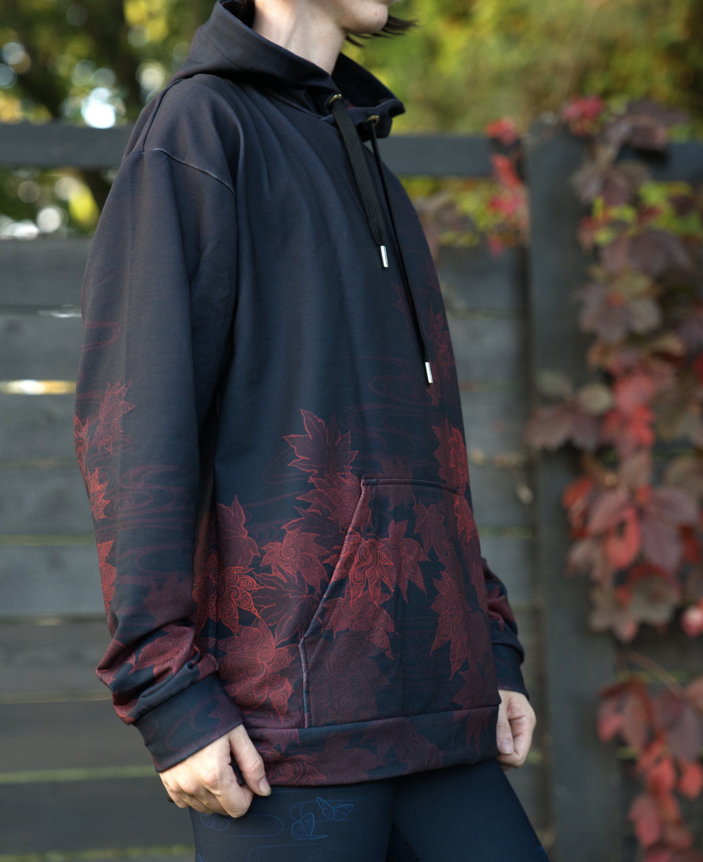 Chinese Fall Leaves RED - Unisex Pullover Hoodie