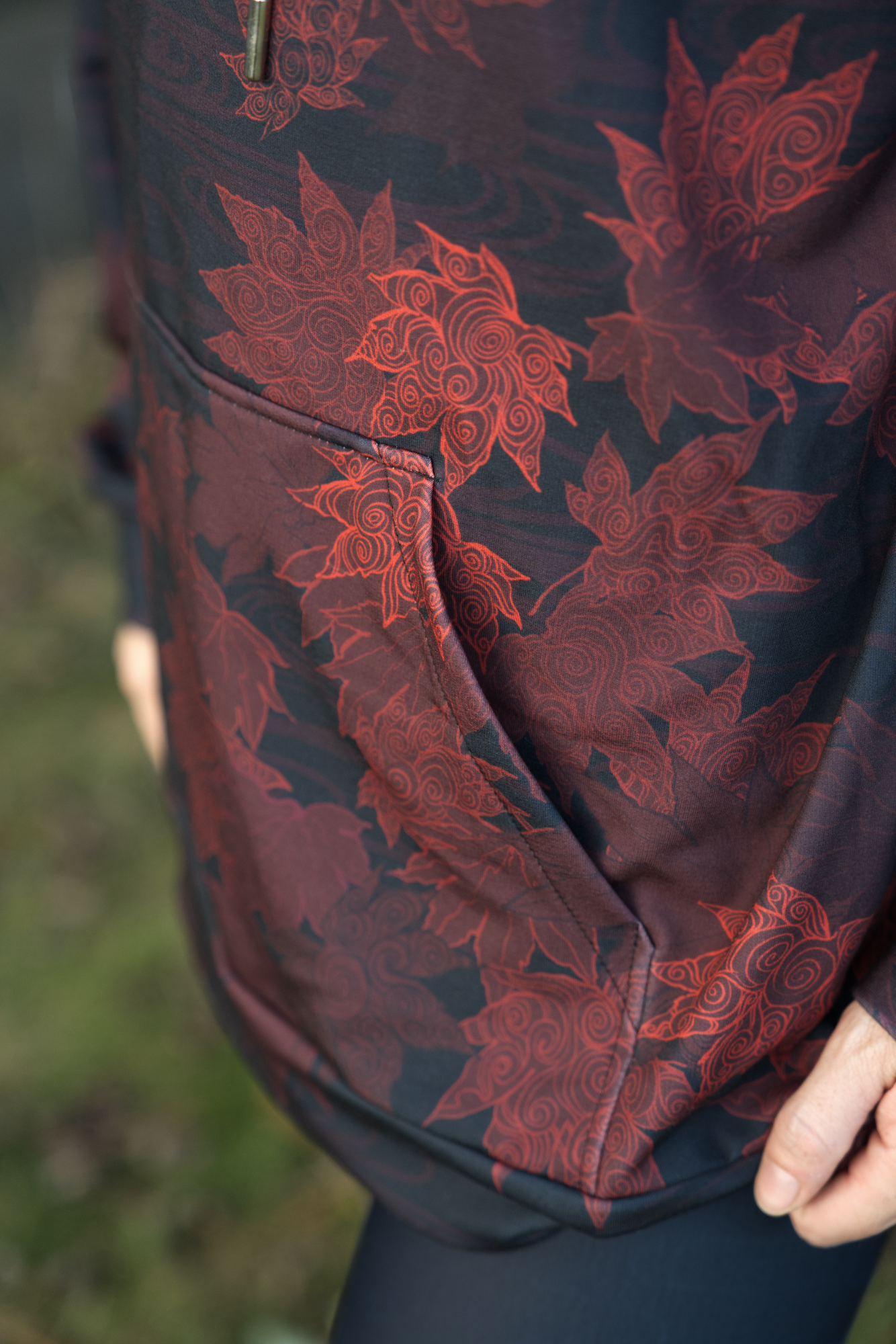 Chinese Fall Leaves RED - Unisex Pullover Hoodie