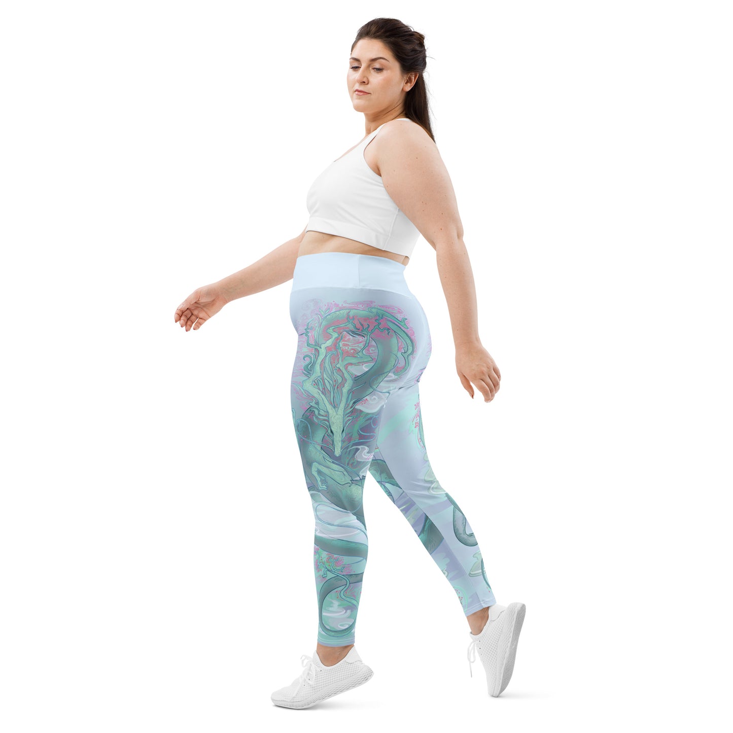 Cherry Blossom Dragon - Plus Size - Yoga Leggings