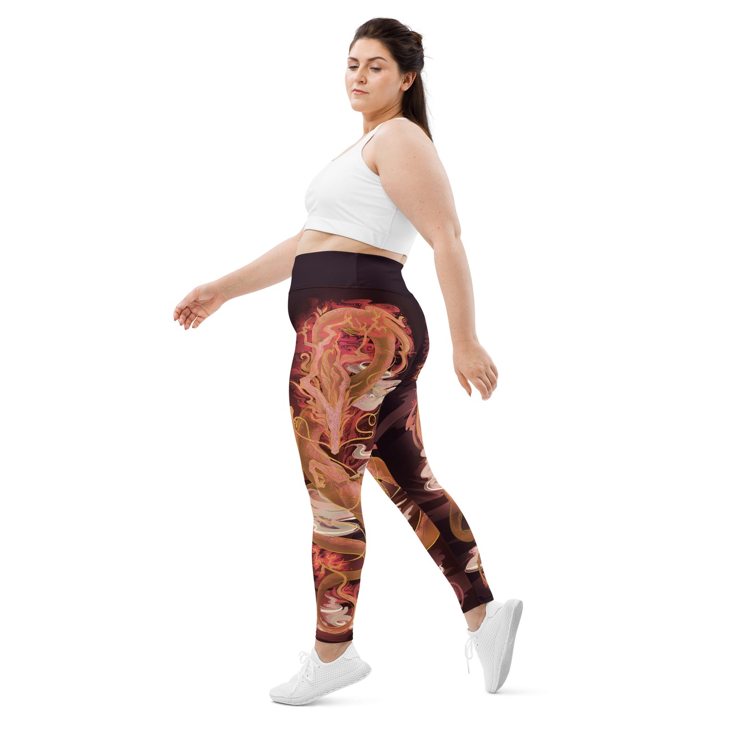 Cherry Blossom Dragon - Plus Size - Yoga Leggings