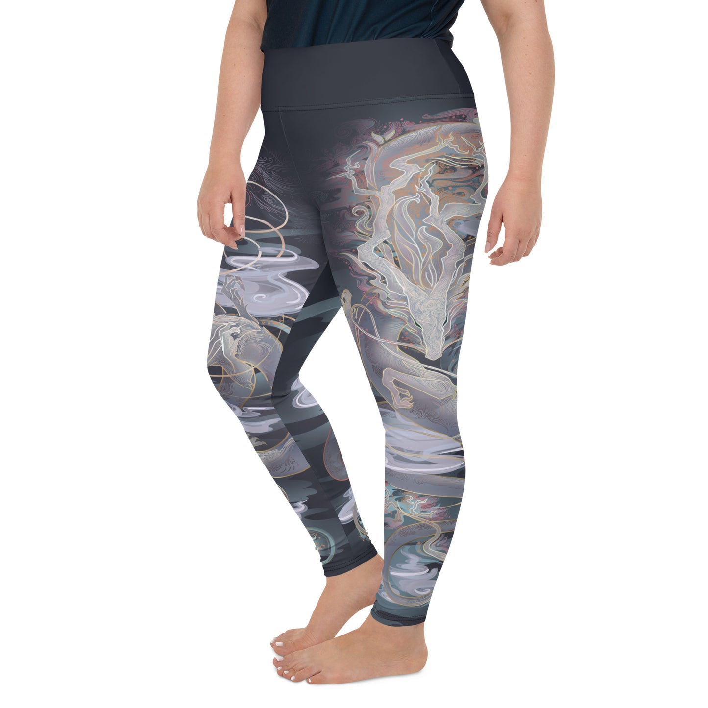 Cherry Blossom Dragon - Plus Size - Yoga Leggings