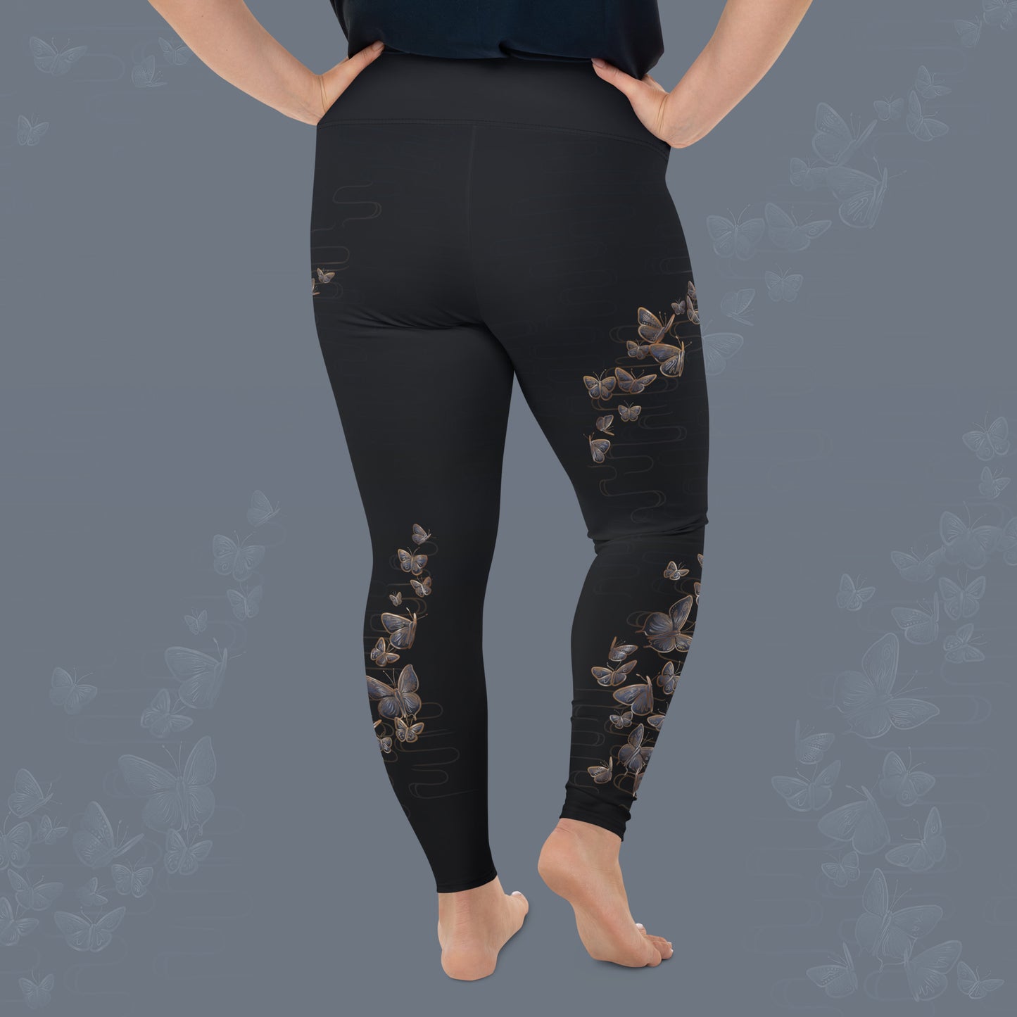Spring Butterflies - Plus Size - Yoga Leggings