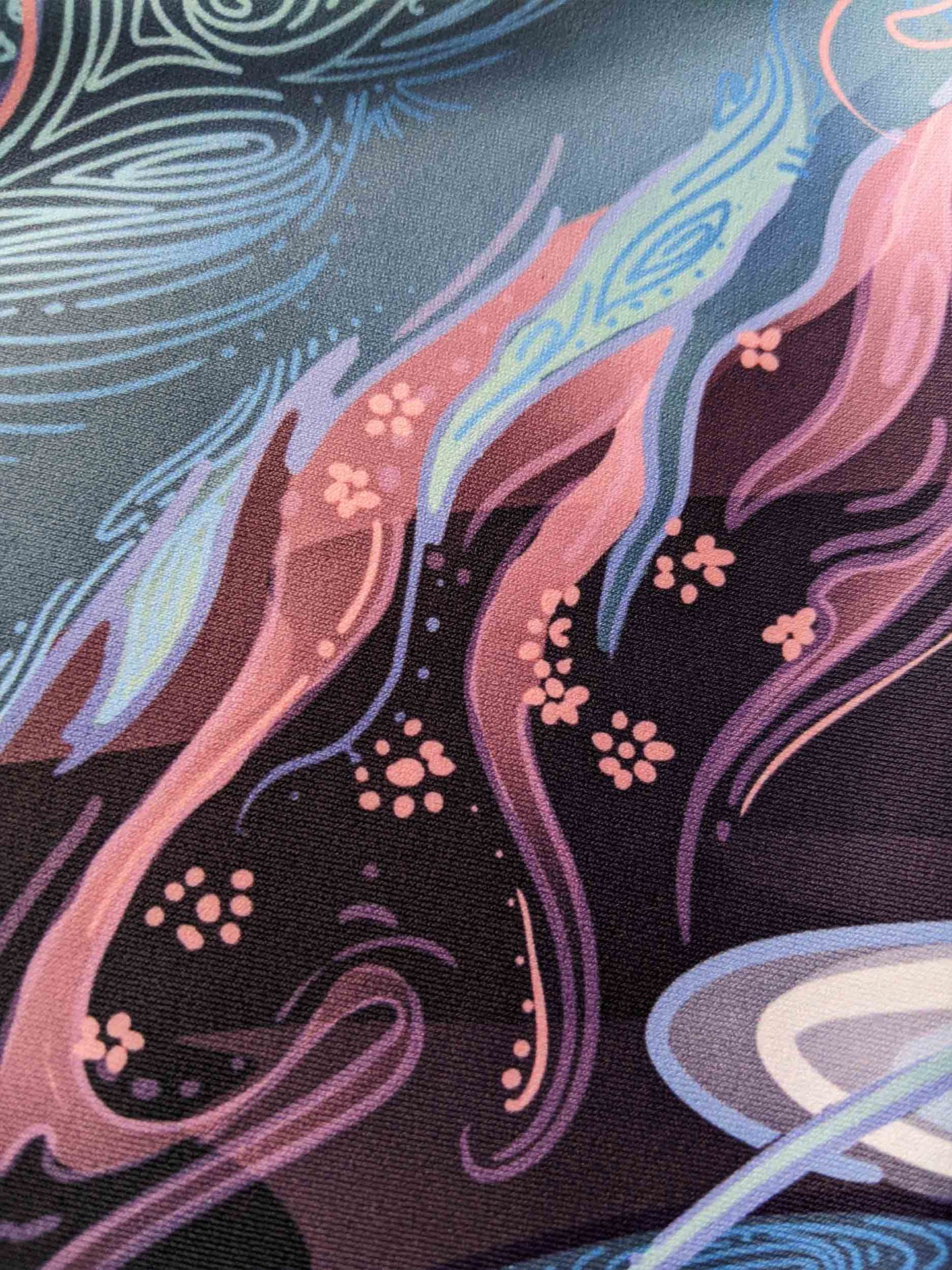 Sakura Chinese Dragon Purple and Blue - Yoga Leggings