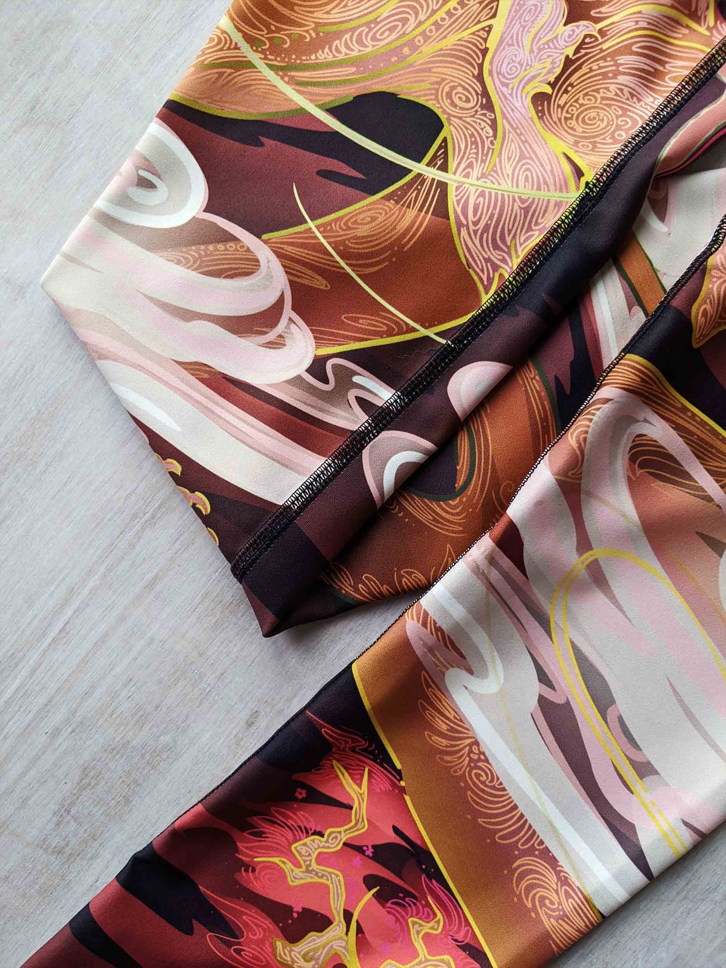 Sakura Chinese Dragon Red and Orange - Yoga Leggings