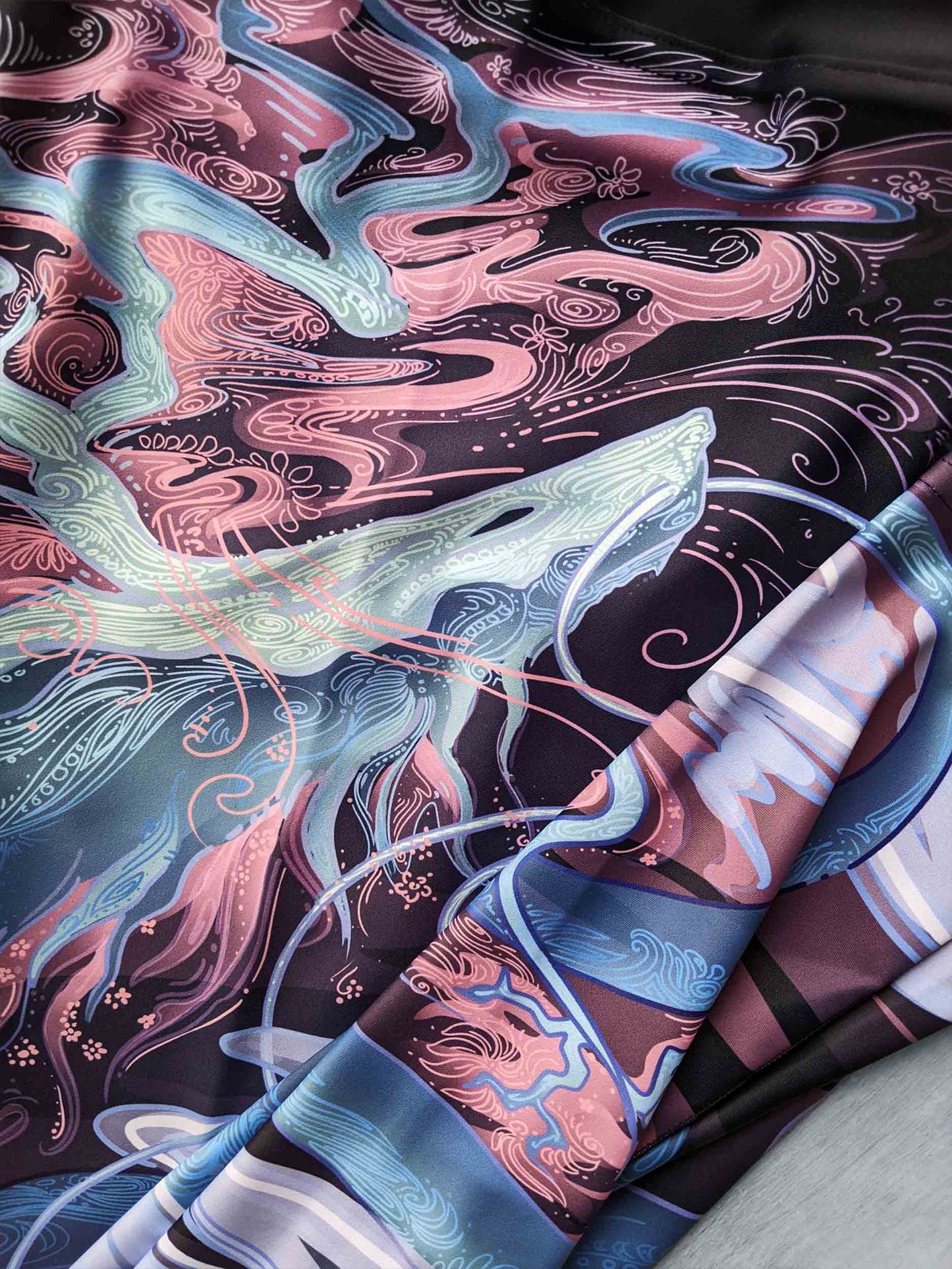 Sakura Chinese Dragon Purple and Blue - Yoga Leggings