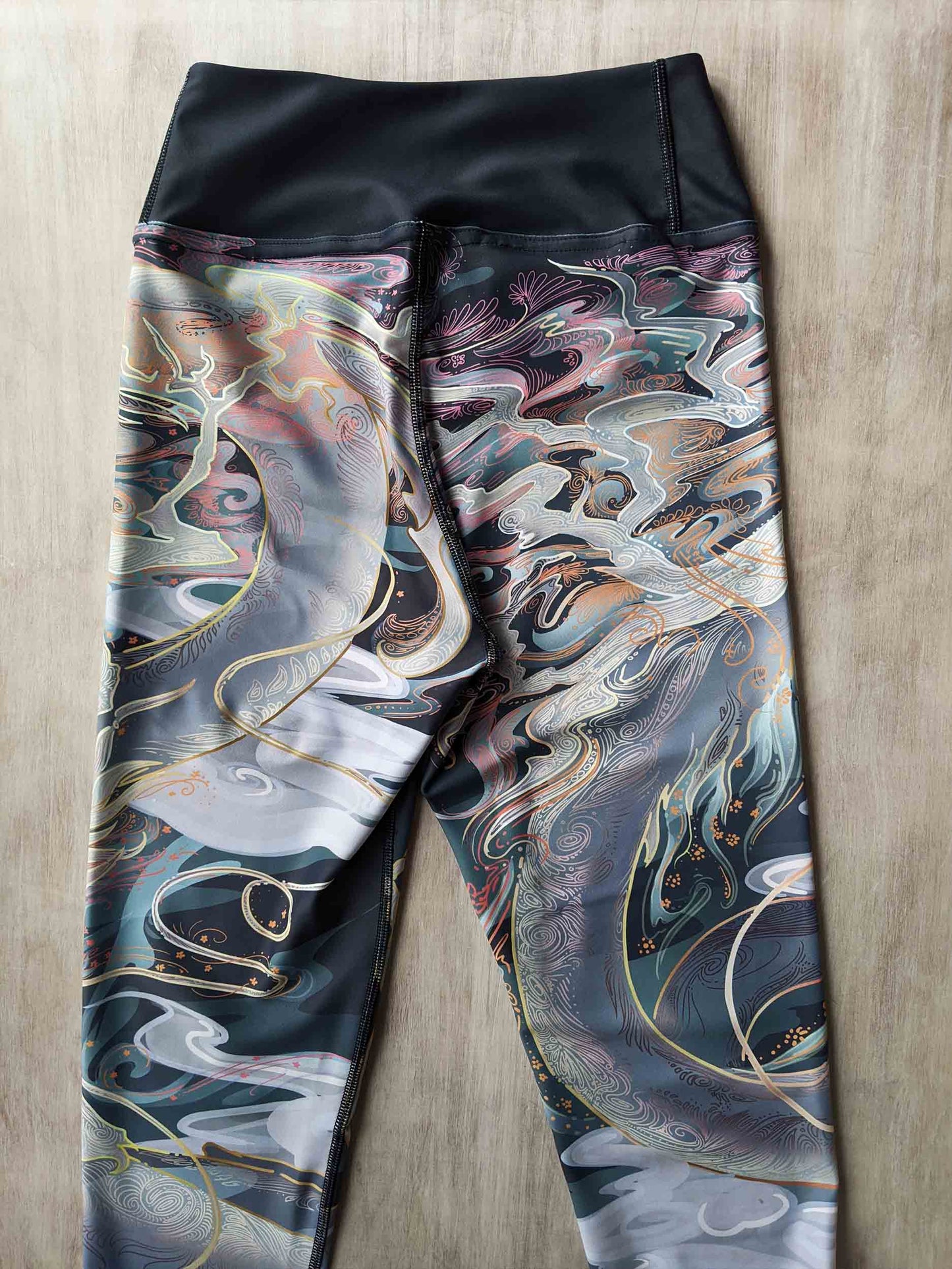 Sakura Chinese Dragon Dusk - Yoga Leggings