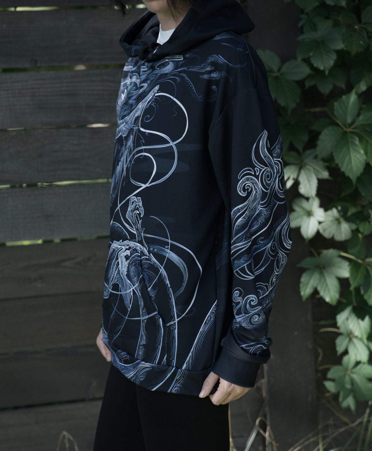 Chinese Silver Dragon Pullover Hoodie