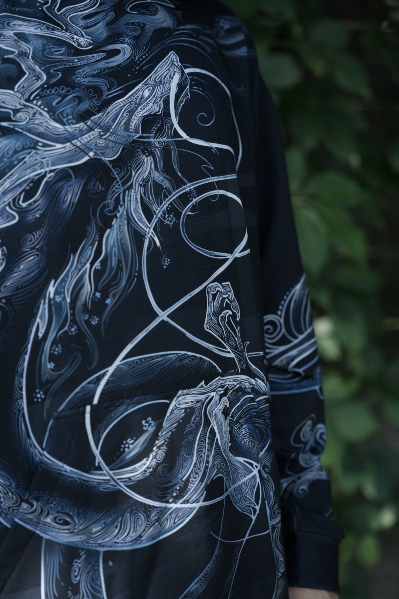Chinese Silver Dragon Pullover Hoodie