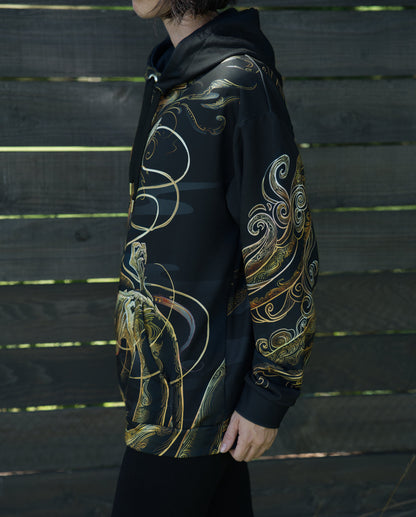 Chinese Gold Dragon Pullover Hoodie