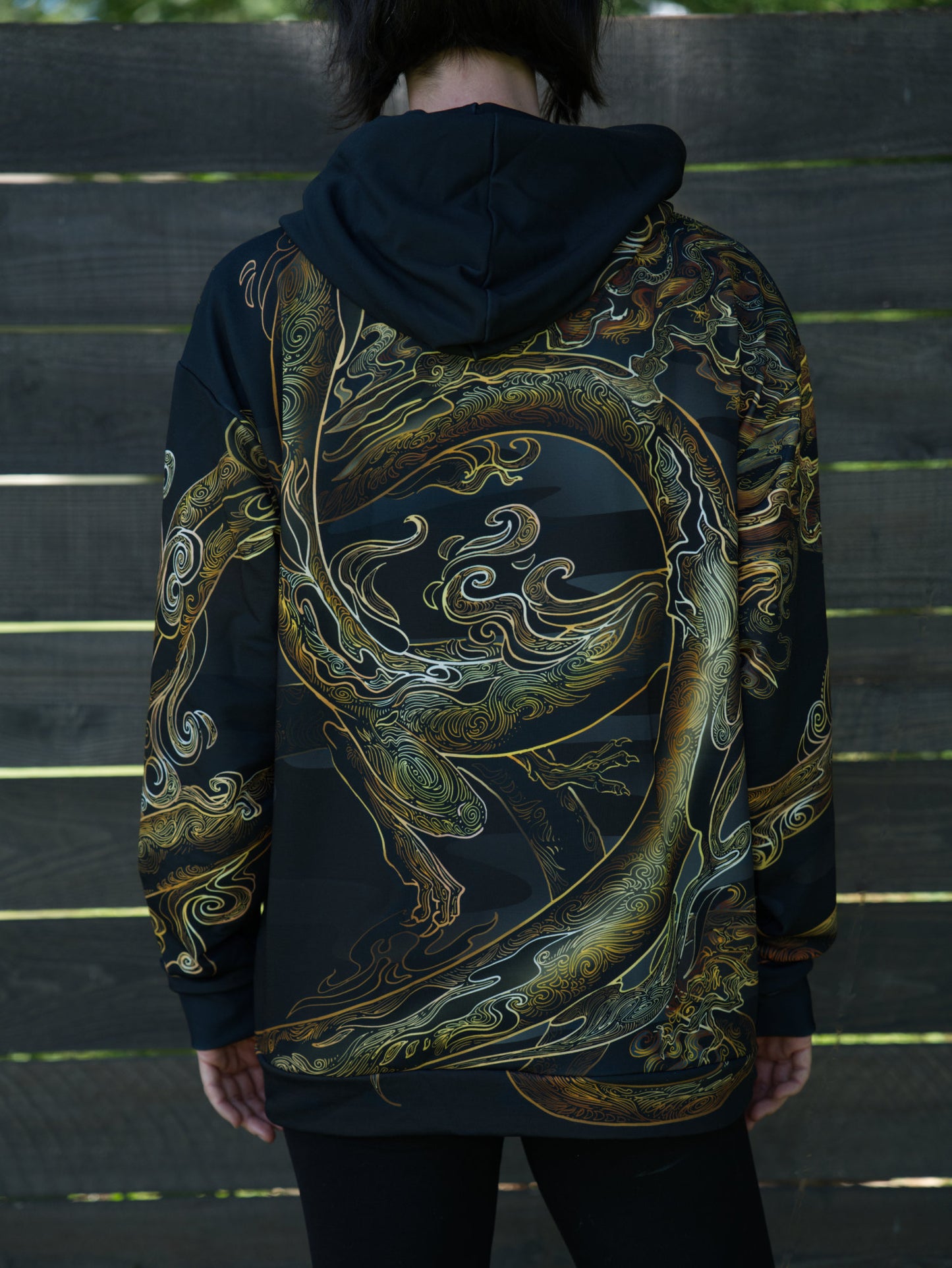 Chinese Gold Dragon Pullover Hoodie