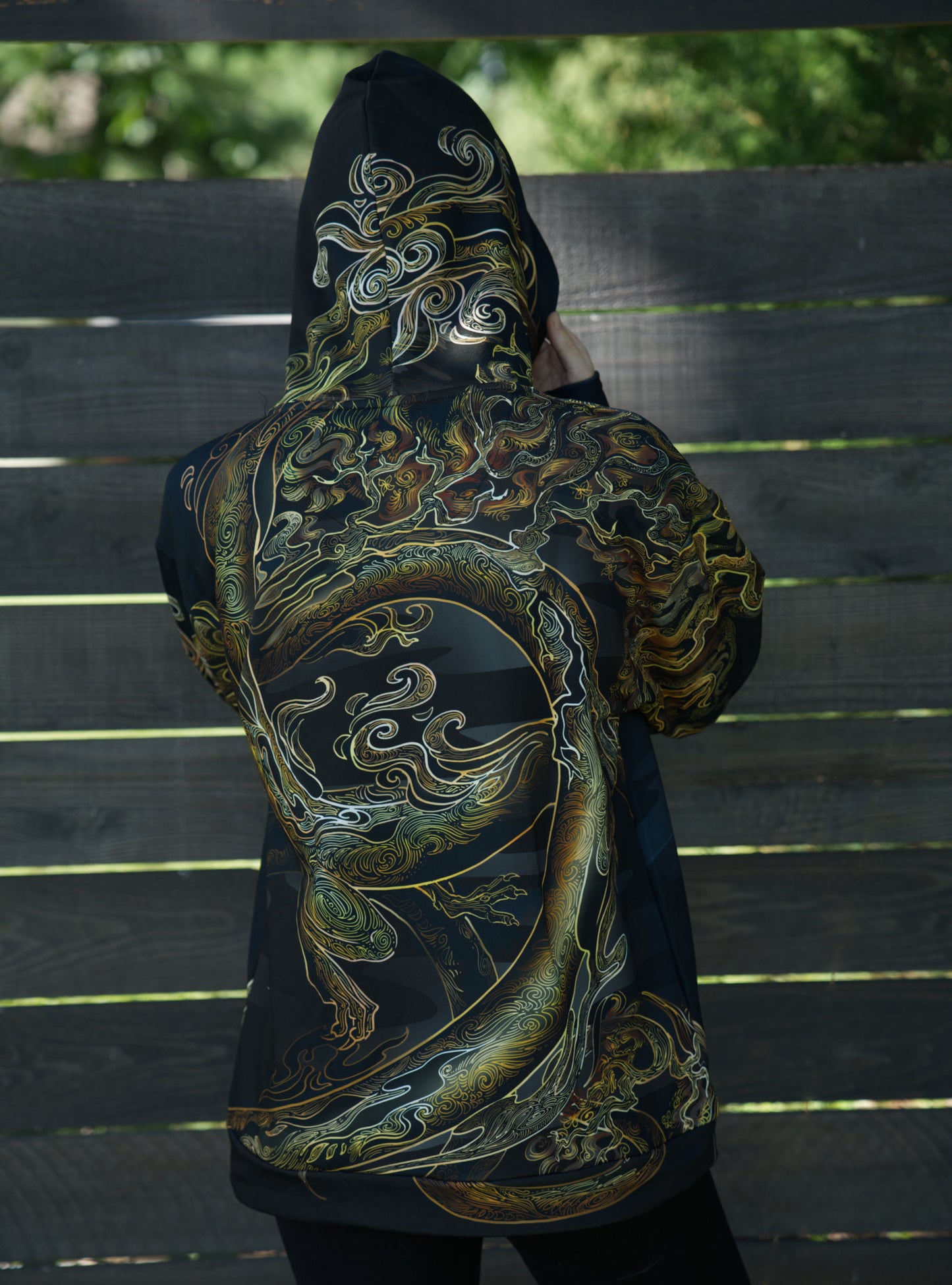 Chinese Gold Dragon Pullover Hoodie