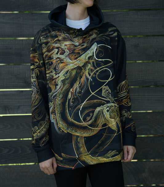 Chinese Gold Dragon Pullover Hoodie