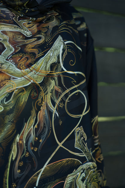 Chinese Gold Dragon Pullover Hoodie