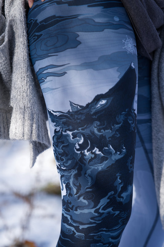 Chinese Dark Winter Wolf - Yoga Leggings