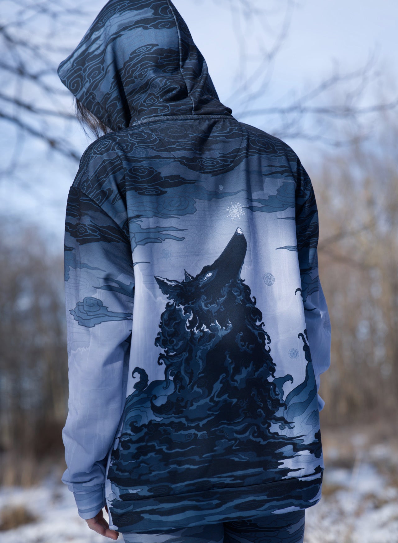 Dark Winter Wolf - Unisex Pullover Hoodie