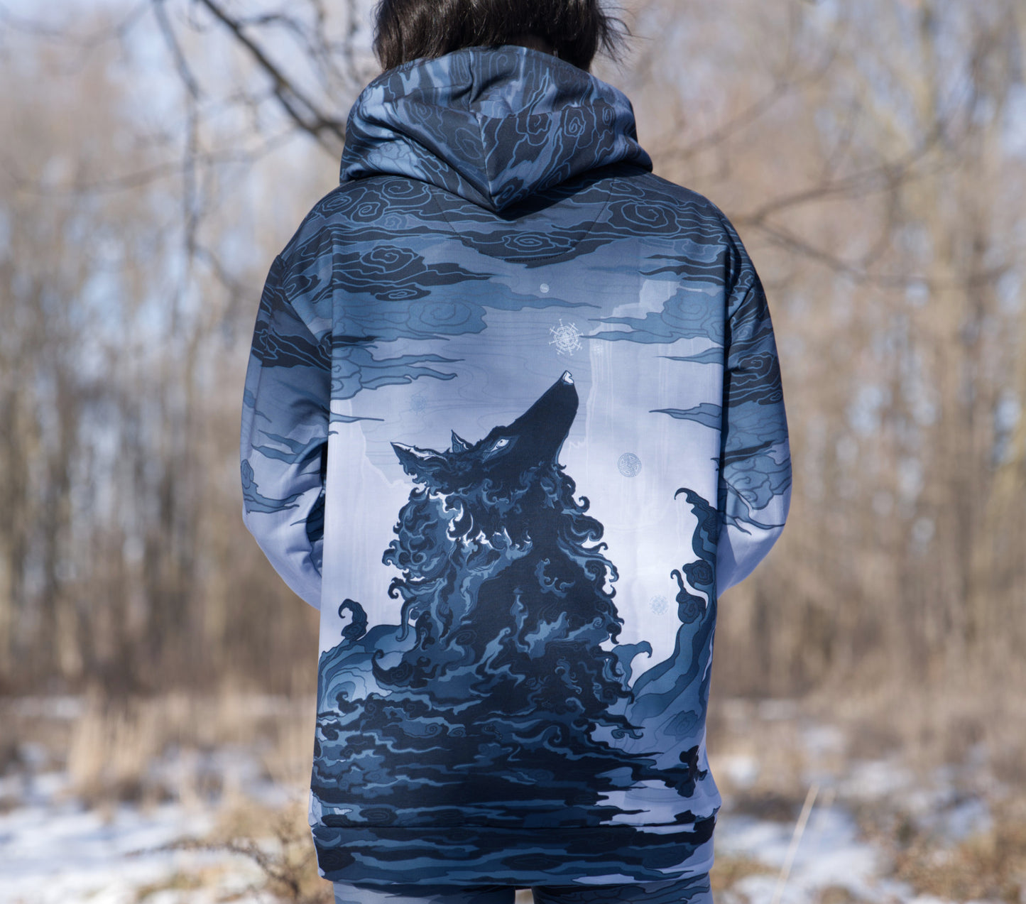 Dark Winter Wolf - Unisex Pullover Hoodie