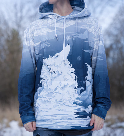White Winter Wolf - Unisex Pullover Hoodie