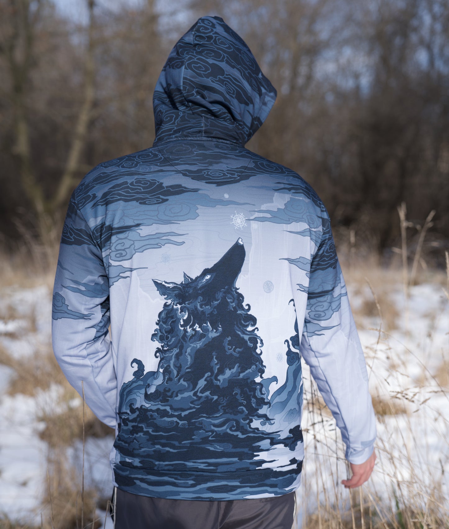 Dark Winter Wolf - Unisex Pullover Hoodie