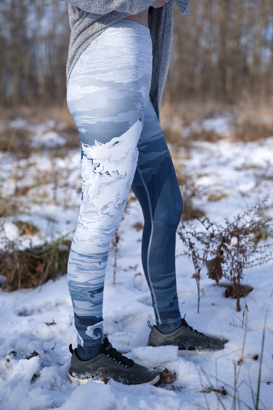 Chinese White Winter Wolf - Yoga Leggings