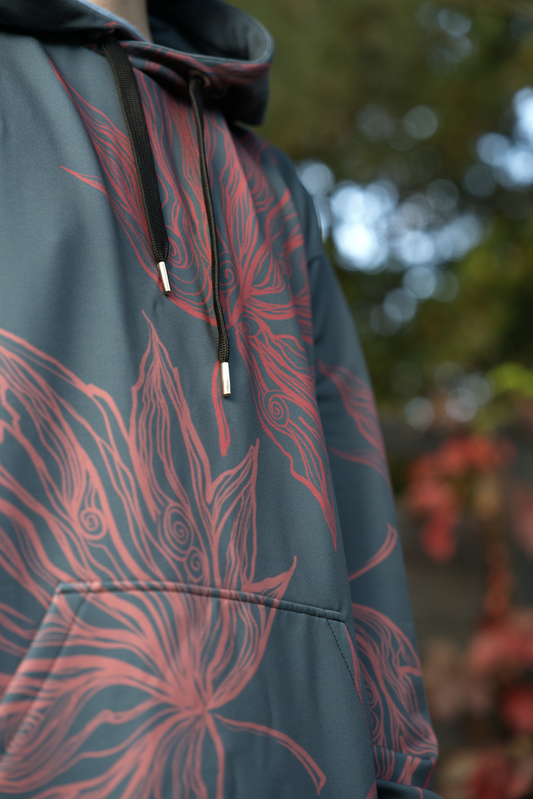 Chinese Fall Leaves Large GREEN - Unisex Pullover Hoodie