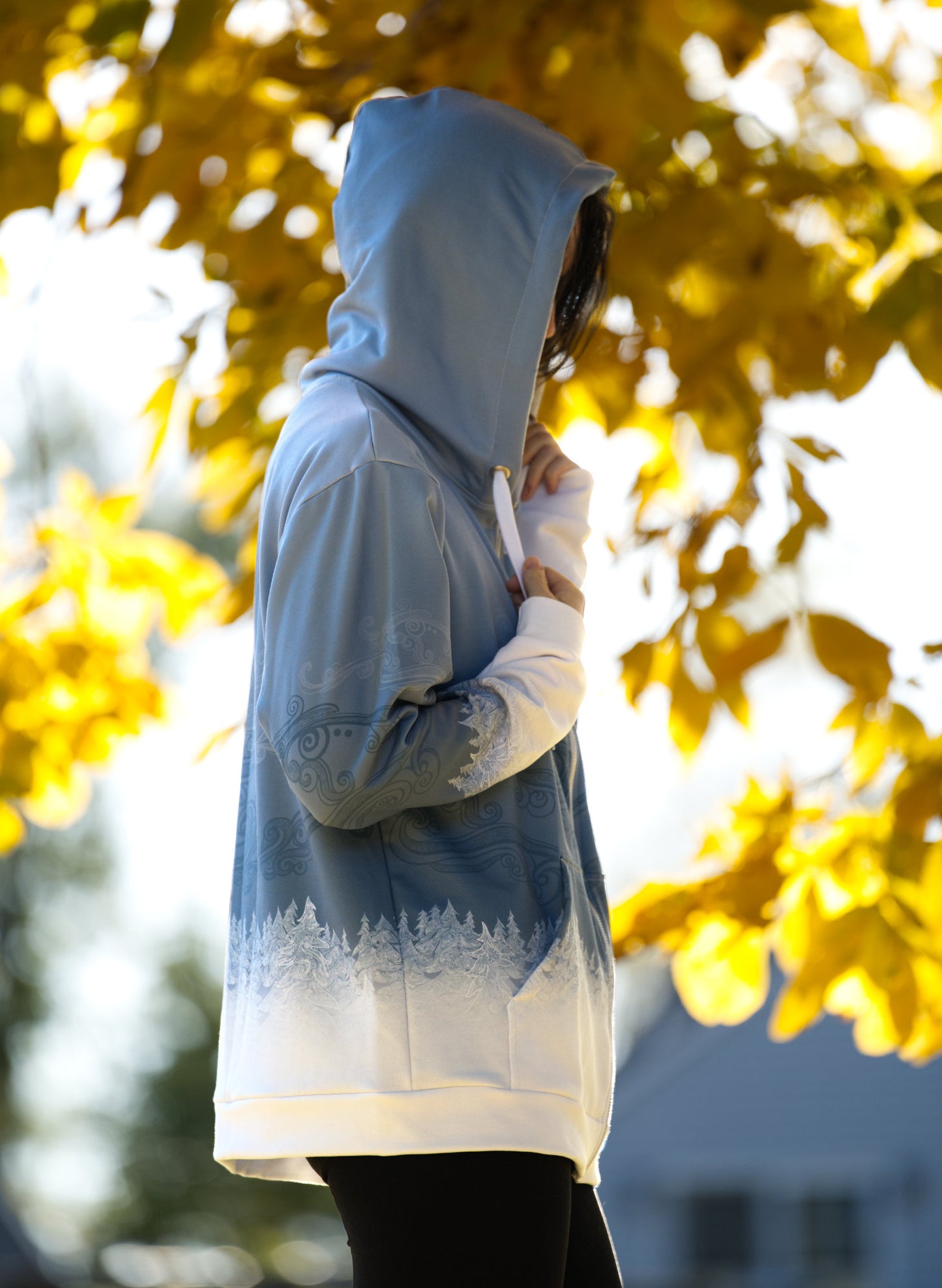 White Forest Mist - Unisex Zip Up Hoodie
