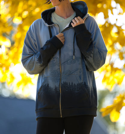 Dark Forest Mist - Unisex Zip Up Hoodie