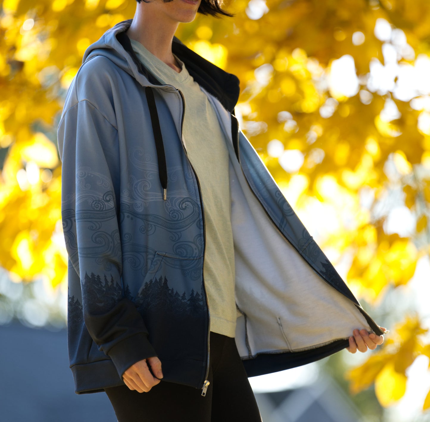 Dark Forest Mist - Unisex Zip Up Hoodie