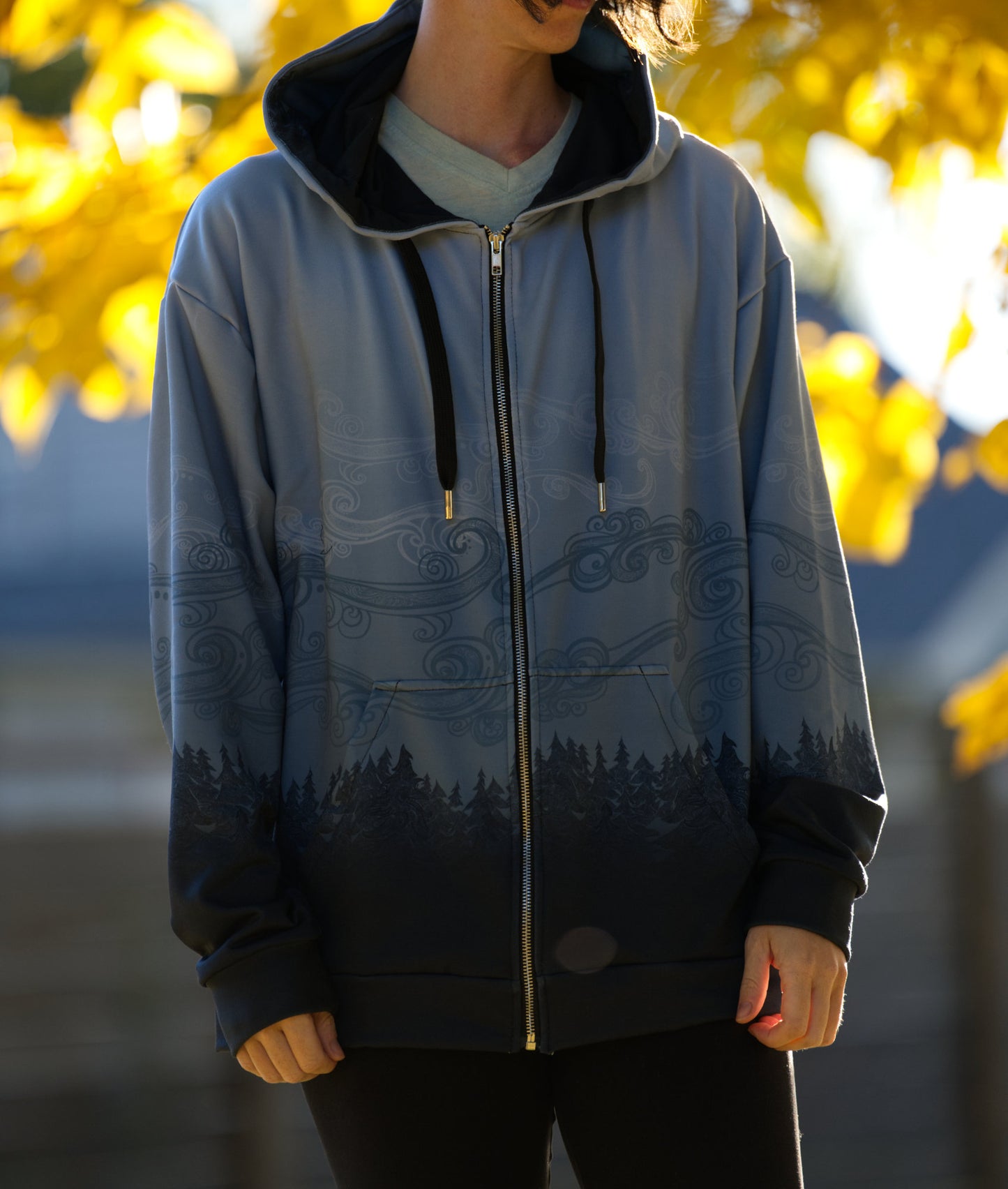 Dark Forest Mist - Unisex Zip Up Hoodie