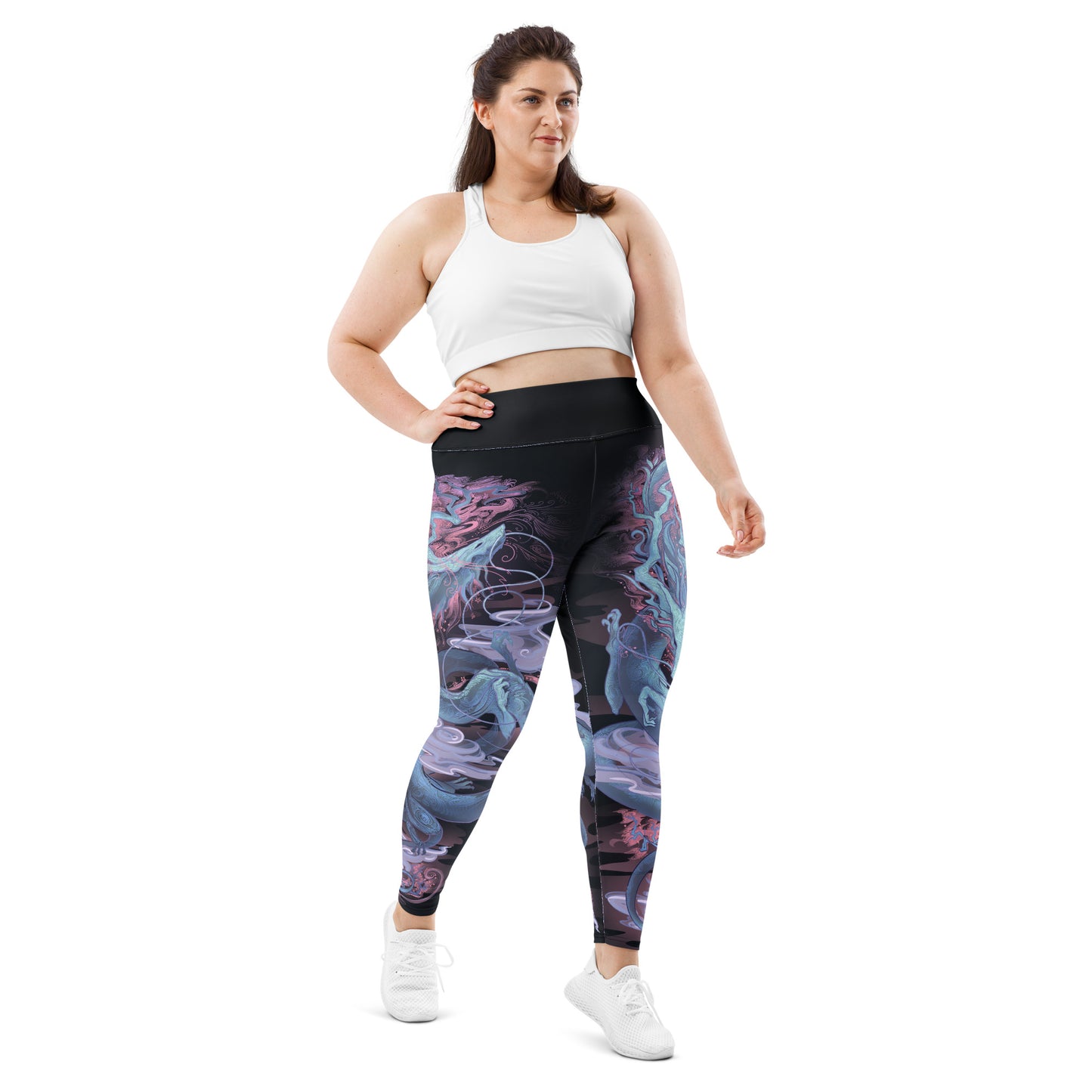 Cherry Blossom Dragon - Plus Size - Yoga Leggings