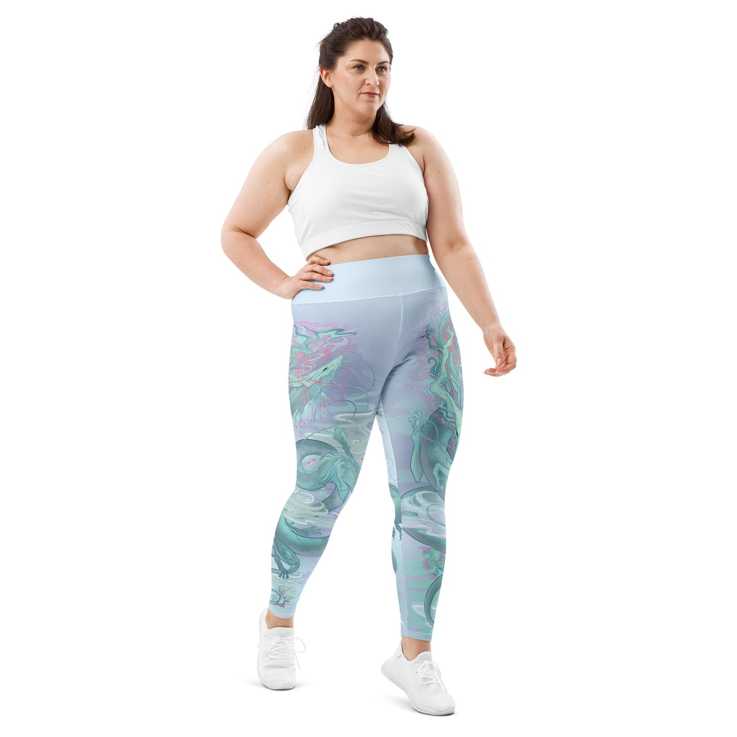 Cherry Blossom Dragon - Plus Size - Yoga Leggings