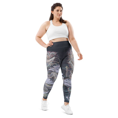 Cherry Blossom Dragon - Plus Size - Yoga Leggings
