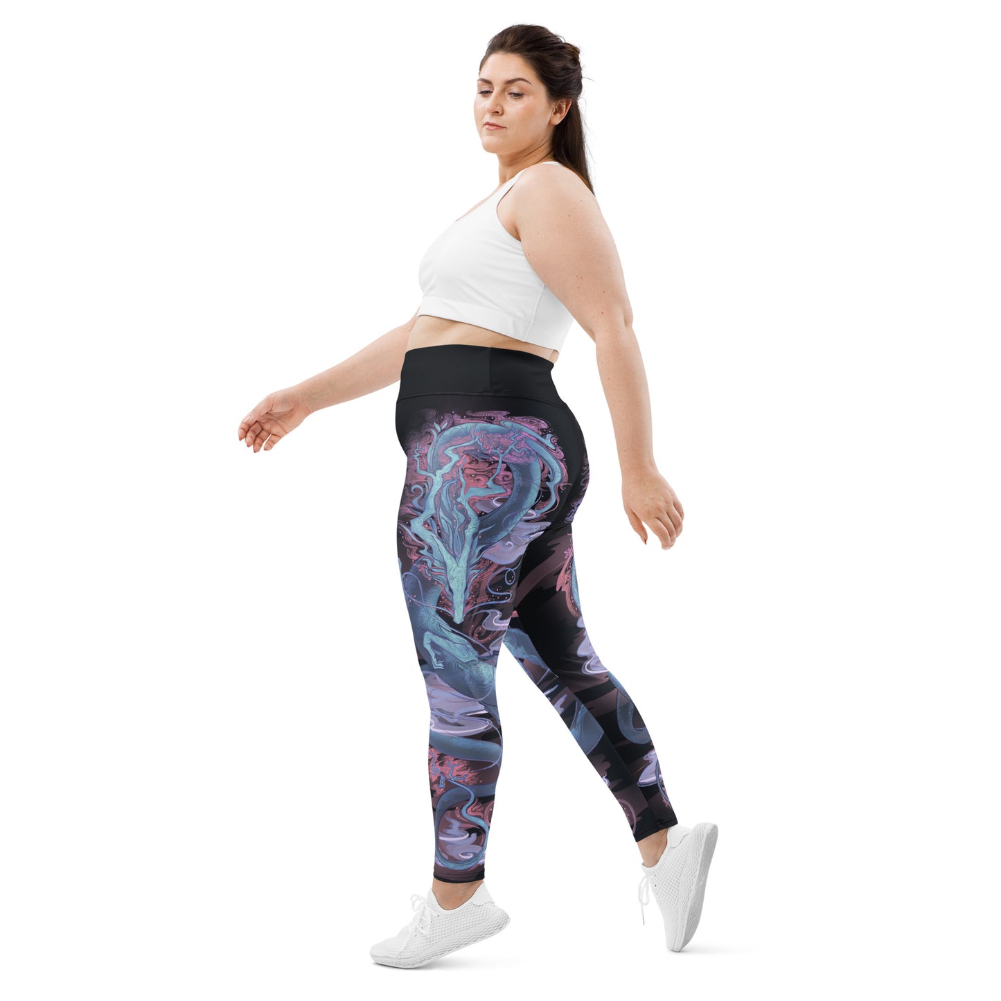Cherry Blossom Dragon - Plus Size - Yoga Leggings