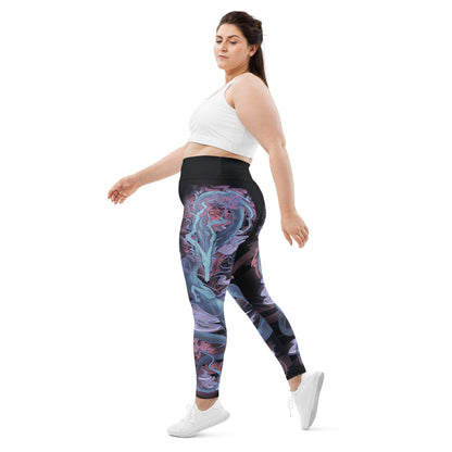 Cherry Blossom Dragon - Plus Size - Yoga Leggings