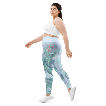 Cherry Blossom Dragon - Plus Size - Yoga Leggings