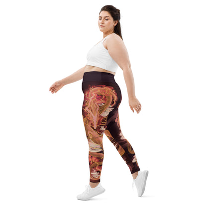 Cherry Blossom Dragon - Plus Size - Yoga Leggings