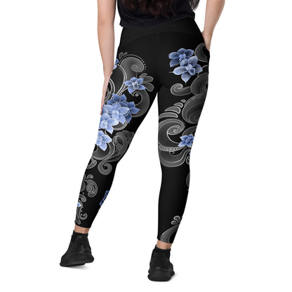 Orchids Blue - Pocket Leggings