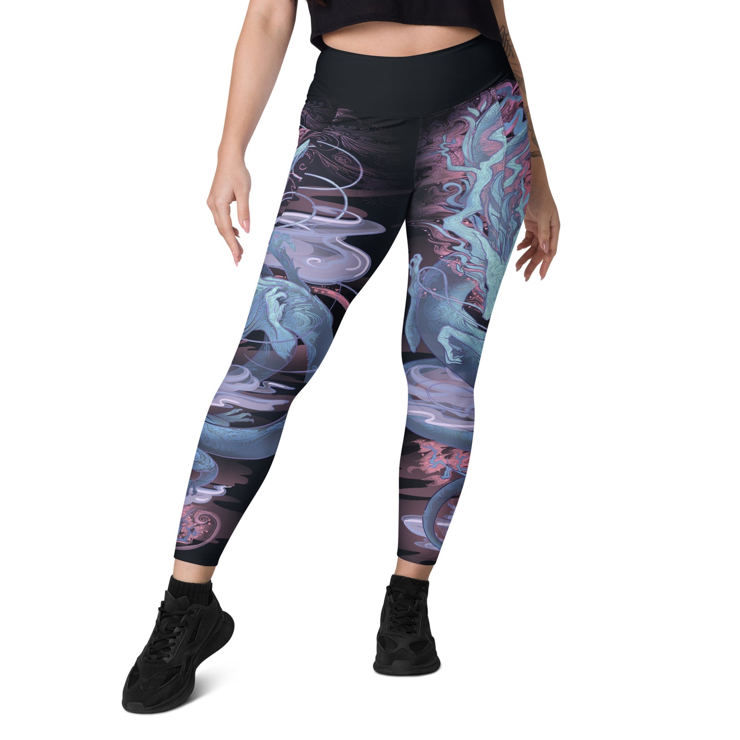 Sakura Dragon Purple - Pocket Leggings