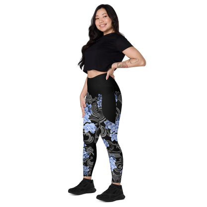 Orchids Blue - Pocket Leggings