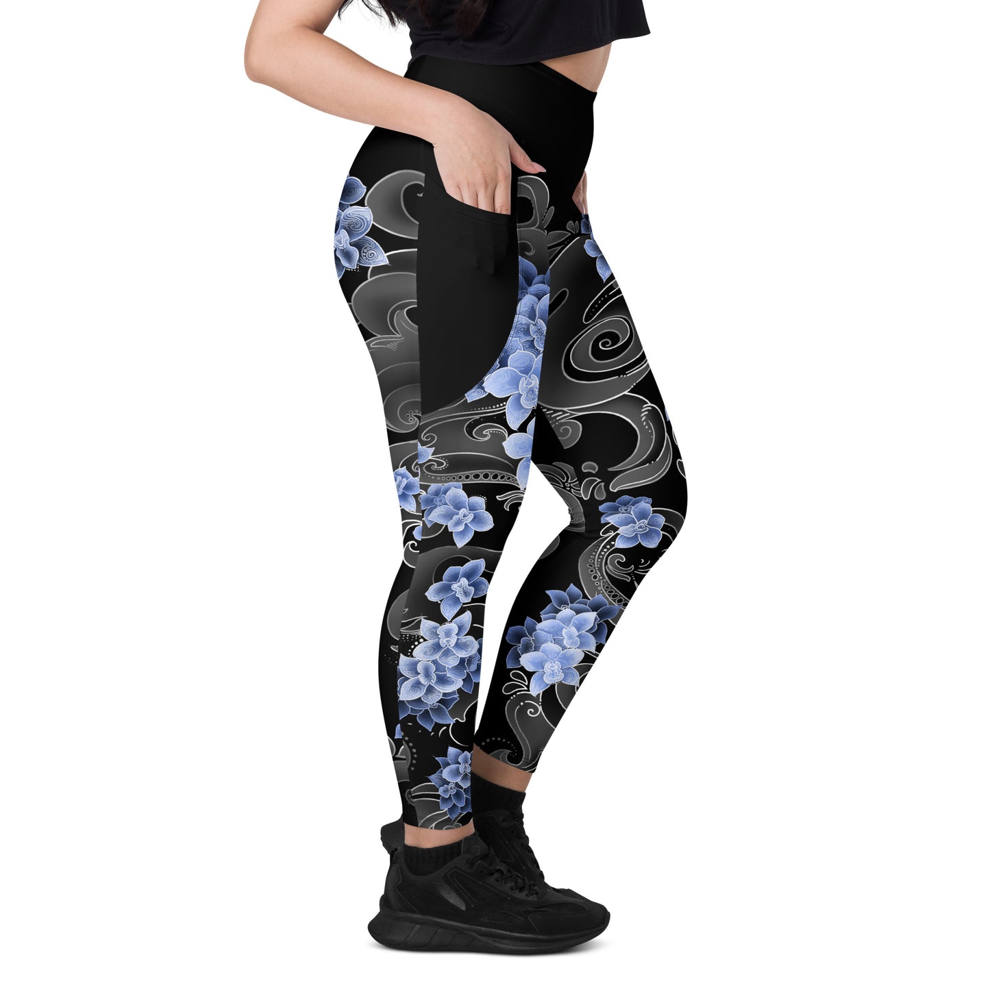 Orchids Blue - Pocket Leggings