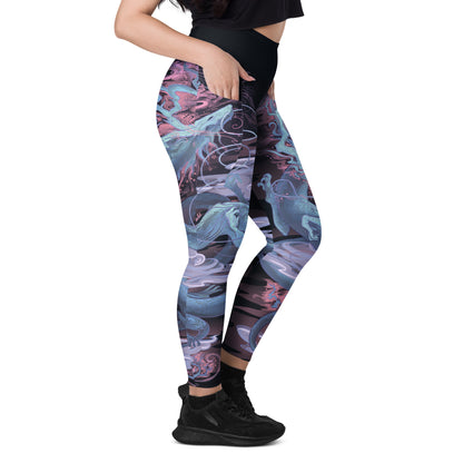 Sakura Dragon Purple - Pocket Leggings