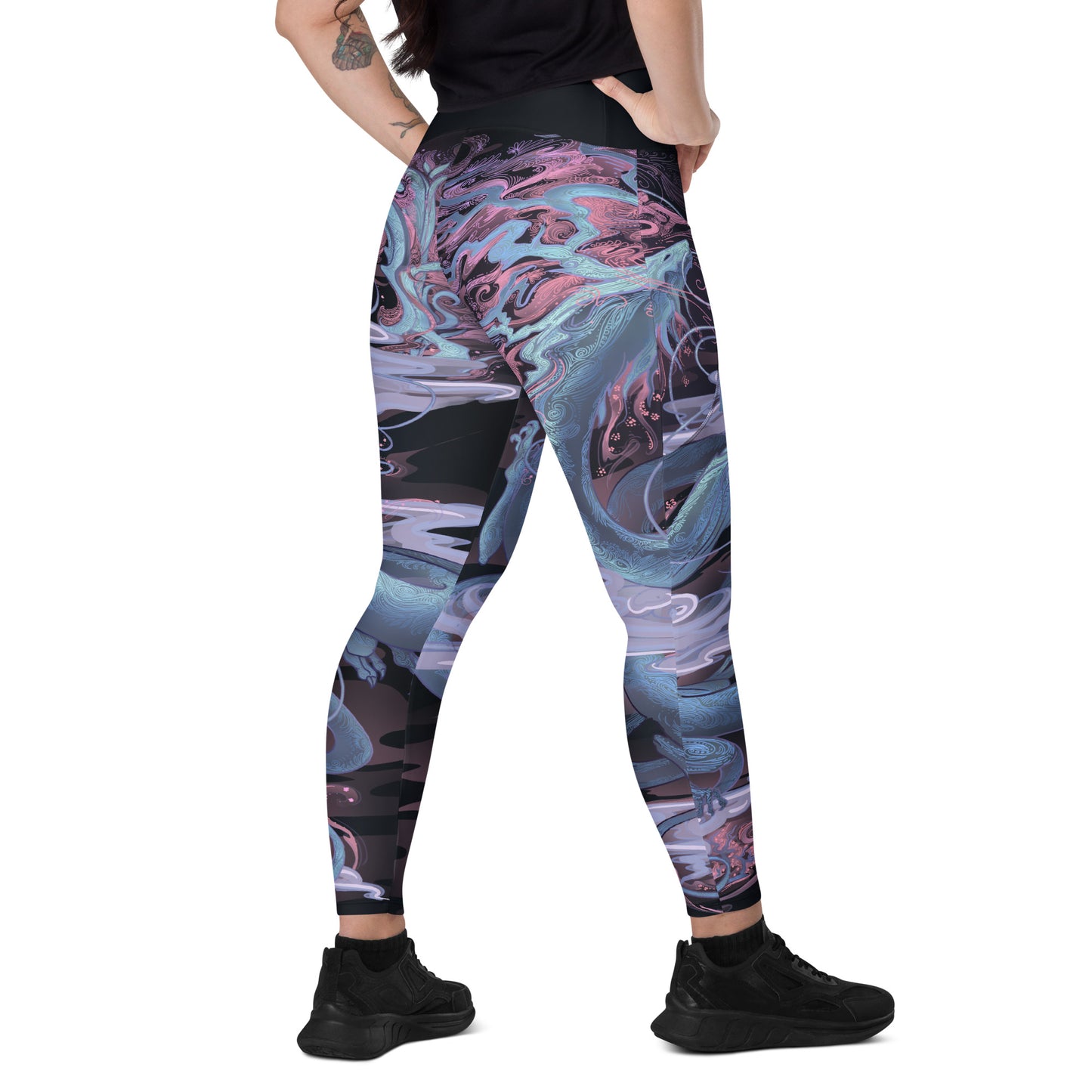 Sakura Dragon Purple - Pocket Leggings