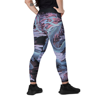 Sakura Dragon Purple - Pocket Leggings