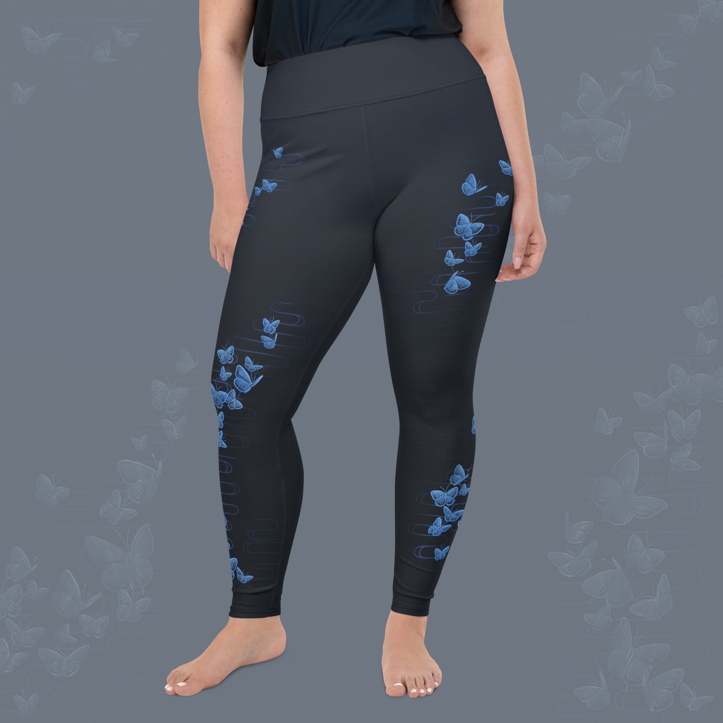 Spring Butterflies - Plus Size - Yoga Leggings